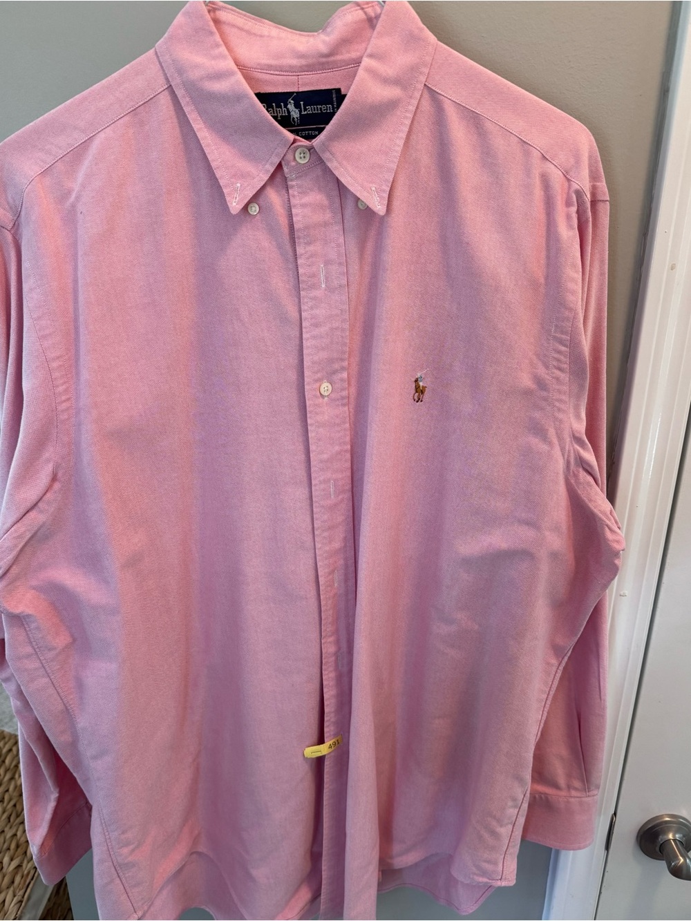 Ralph Lauren Men's Cotton Oxford Button-Down Shirt Pink 17-35